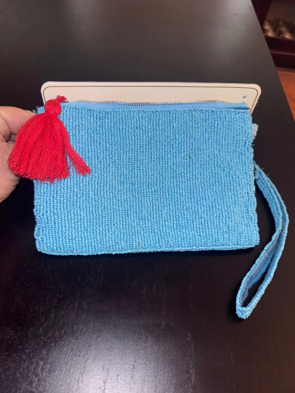 Sol and Mer - Beaded Wristlet With Redheaded Woman on Inner Tube - NWT